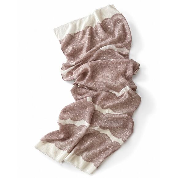 1 Oak Accessories - NWT LOFT Ann Taylor Mauve Paisley Lace Print Lightweight Scarf Shawl Wrap OS